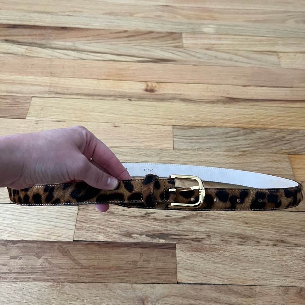 AUREUM Leopard Print Belt with Gold Buckle